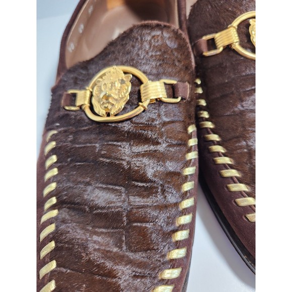Vintage David Eden Men\'s Size 10B Leather Suede Square Toe  Loafers With Gold... main image 11